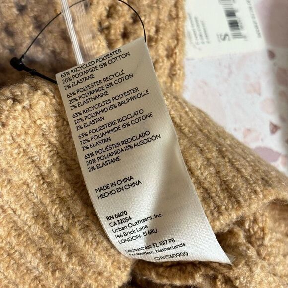 Free People Care FP Snowdrift Pullover Sweater in Camel Heather Size small new - Picture 7 of 13